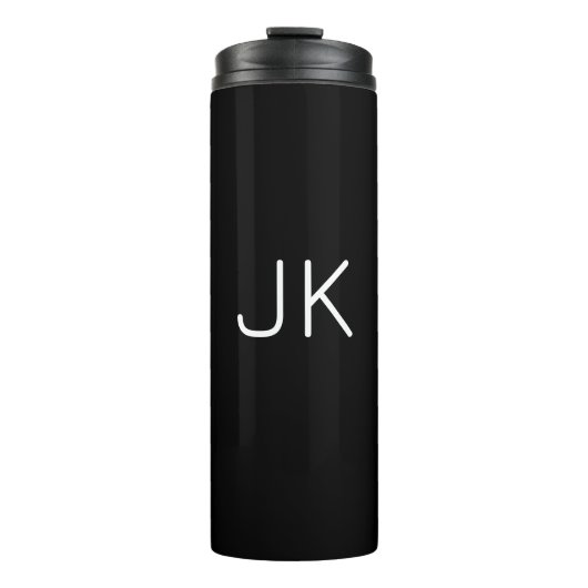 Angepasste minimalistische Initialnamen Thermosbecher (Vorderseite)