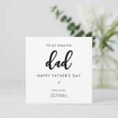 Angepasste Minimalistische und moderne Vater Vater Karte (Stehend Vorderseite)