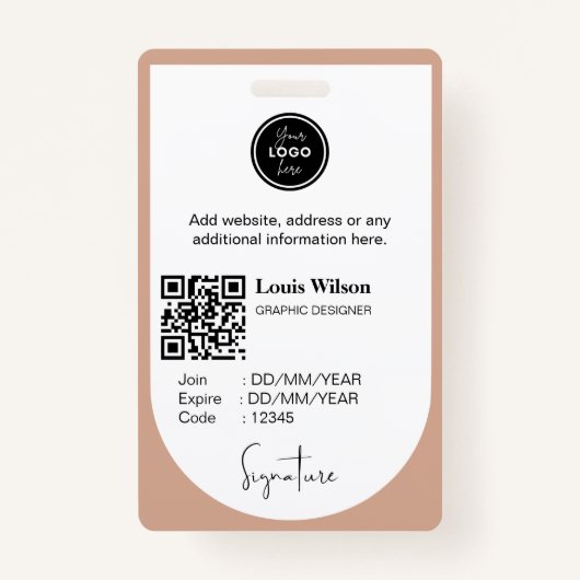 Angepasste Mitarbeiter-ID Ausweis (Rückseite)