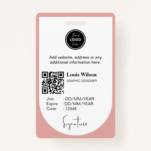 Angepasste Mitarbeiter-ID Ausweis (Rückseite)