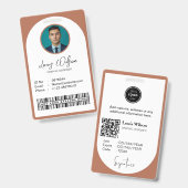 Angepasste Mitarbeiter-ID Ausweis (Vorder- & Rückseite)