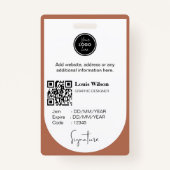 Angepasste Mitarbeiter-ID Ausweis (Rückseite)