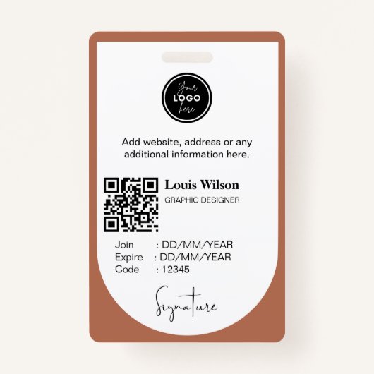 Angepasste Mitarbeiter-ID Ausweis (Rückseite)