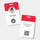 Angepasste Mitarbeiter Moderne ID Card Red QR Abze Ausweis (Vorder- & Rückseite)