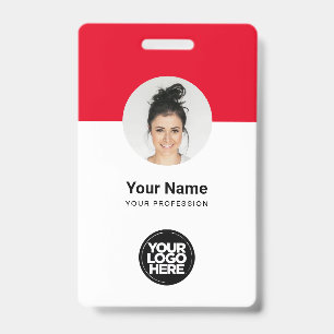 Angepasste Mitarbeiter Moderne ID Card Red QR Abze Ausweis
