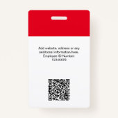 Angepasste Mitarbeiter Moderne ID Card Red QR Abze Ausweis (Rückseite)
