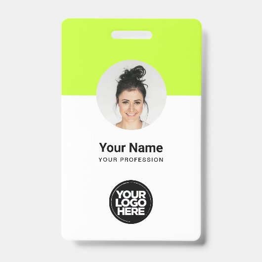Angepasste Mitarbeiter Moderne ID-Karte Säure Grün Ausweis (Vorderseite)