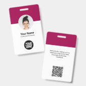 Angepasste Mitarbeiter Modernes ID Card Cherry Red Ausweis (Vorder- & Rückseite)