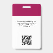 Angepasste Mitarbeiter Modernes ID Card Cherry Red Ausweis (Rückseite)