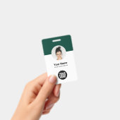 Angepasste Mitarbeiter Modernes ID Card Green QR A Ausweis (Handheld)