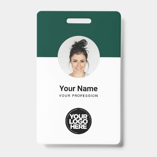 Angepasste Mitarbeiter Modernes ID Card Green QR A Ausweis (Vorderseite)