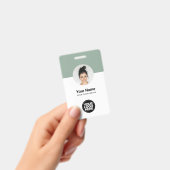 Angepasste Mitarbeiter Modernes ID Card Sage Green Ausweis (Handheld)