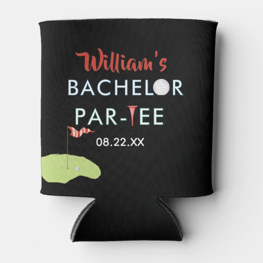 Angepasste moderne Bachelor Par-T Golfer Name Datu Dosenkühler (Vorderseite)