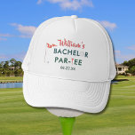 Angepasste moderne Bachelor Par-T Golfer Name Datu Truckerkappe<br><div class="desc">Modernste Bachelor Party Golfer Name Datum kann kühler - und personalisieren auch. Das ist ein großartiges Geschenk für alle Herren Golfliebhaber - Spaß / attraktiv / einzigartig. Wenn Sie Fragen zum Design oder eine spezielle Anfrage haben,  senden Sie bitte eine Nachricht oder eine E-Mail an: charmdesignstudio@rcn.com</div>