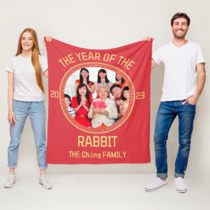 Angepasste moderne Chinesische Neujahrsfamilie - F Fleecedecke