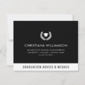 Angepasste moderne, fette Abschluss-Beratung & Wün Mitteilungskarte (Rückseite)