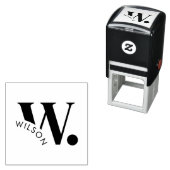 Angepasste moderne, fette Monogramm und Nachname Permastempel (Beispiel)