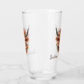 Angepasste moderne Hochland-Kuh Boho mit Blume Glas (Links)