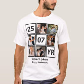 Angepasste moderne Hochzeitstag 6 FotoCollage T-Shirt (Vorderseite)