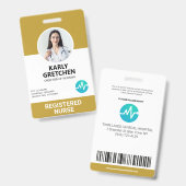 Angepasste moderne Krankenhausmitarbeiter Foto-ID  Ausweis (Vorder- & Rückseite)