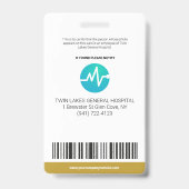 Angepasste moderne Krankenhausmitarbeiter Foto-ID  Ausweis (Rückseite)