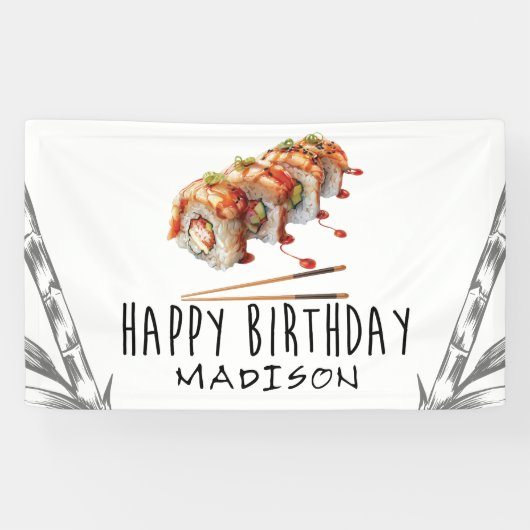 Angepasste moderne minimalistische Sushi Erwachsen Banner (Horizontal)