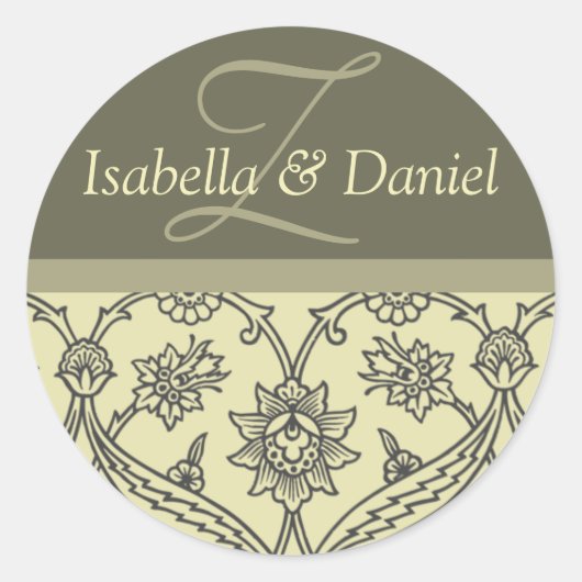 Angepasste Monogramm-Aufkleber für Umschläge Runder Aufkleber (Vorderseite)