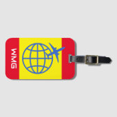 Angepasste Monogramm-Gepäckmarke Gepäckanhänger (Vorderseite (Horizontal))