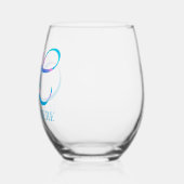 Angepasste Monogramm "H" Name Abstrakter Frühling  Weinglas Ohne Stiel (Links)