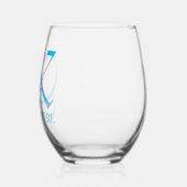 Angepasste Monogramm "K" Name Abstrakt Spring Blue Weinglas Ohne Stiel (Links)