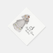 Angepasste Monogramm Name Datum Bräune Hochzeit Na Serviette (Ecke)