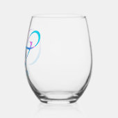 Angepasste Monogramm "W" Name Abstrakt Spring Blue Weinglas Ohne Stiel (Links)