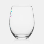 Angepasste Monogramm "Y" Name Abstrakt Spring Blue Weinglas Ohne Stiel (Links)