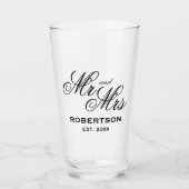 Angepasste Mr. und Mrs. Hochzeitbrille für frische Glas (Vorderseite)