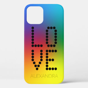 Angepasste Name & Liebe Trendy Schriftart, Regenbo Case-Mate iPhone Hülle