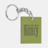Angepasste "Nancy" Name Dark Army Green Camouflage Schlüsselanhänger (Vorderseite links)