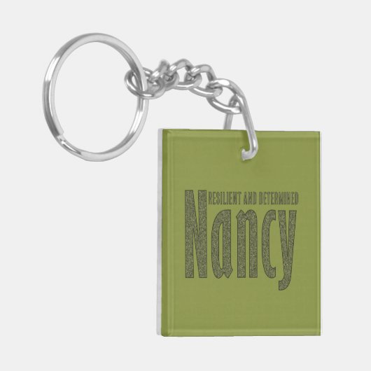 Angepasste "Nancy" Name Dark Army Green Camouflage Schlüsselanhänger (Vorderseite links)