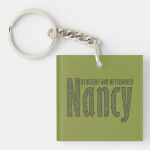 Angepasste "Nancy" Name Dark Army Green Camouflage Schlüsselanhänger