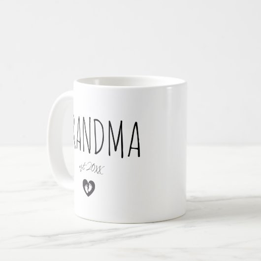 Angepasste neue Oma- oder Junge Mutter-Geschenke Kaffeetasse (Vorderseite Links)
