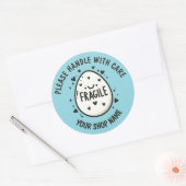 Angepasste Niedliche Ei-Fragile-Aufkleber Runder Aufkleber (Umschlag)