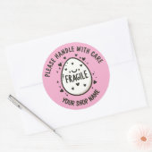 Angepasste Niedliche Ei-Fragile-Aufkleber Runder Aufkleber (Umschlag)