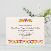 Angepasste Papel Picado Love Birds - aktualisierte Einladung (Stehend Vorderseite)