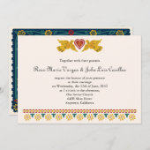 Angepasste Papel Picado Love Birds - aktualisierte Einladung (Vorne/Hinten)