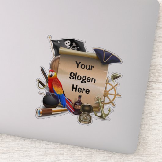 Angepasste Piraten-Karte Aufkleber (Detail)