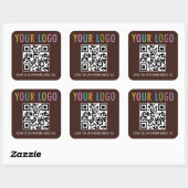 Angepasste QR-Code-Aufkleber mit Logoschokolade br Quadratischer Aufkleber (Blatt)