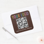 Angepasste QR-Code-Aufkleber mit Logoschokolade br Quadratischer Aufkleber (Umschlag)