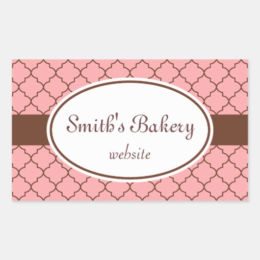 Angepasste rosa Muster-Sticker Rechteckiger Aufkleber (Vorderseite)