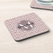 Angepasste rosa Owls, Personalisiert Untersetzer (Linke Seite)