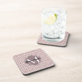 Angepasste rosa Owls, Personalisiert Untersetzer (Rechte Seite)