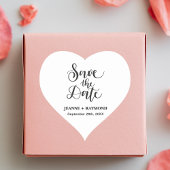Angepasste Save the Date-Hochzeitserklärung Herz-Aufkleber